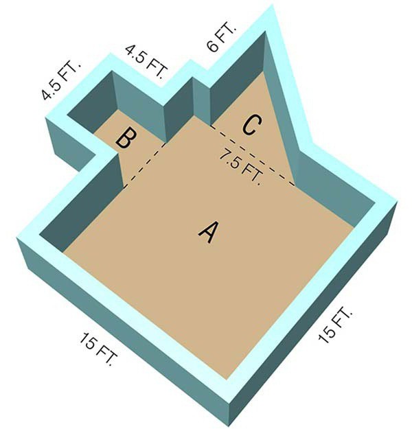 Como calcular o quadrado de uma sala