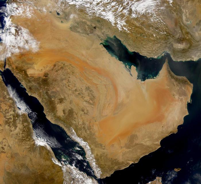Deserto da Arábia no mapa
